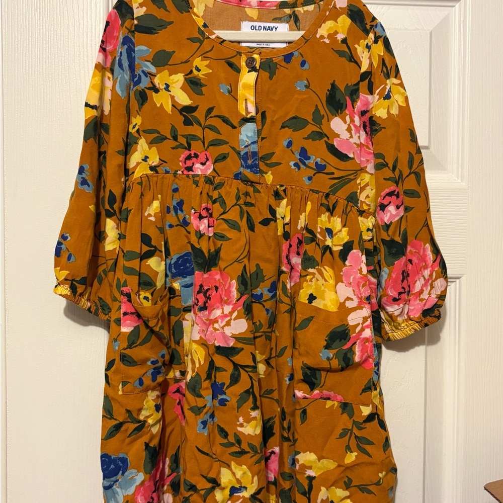 Old Navy Yellow Tie Front Wrap Sundress